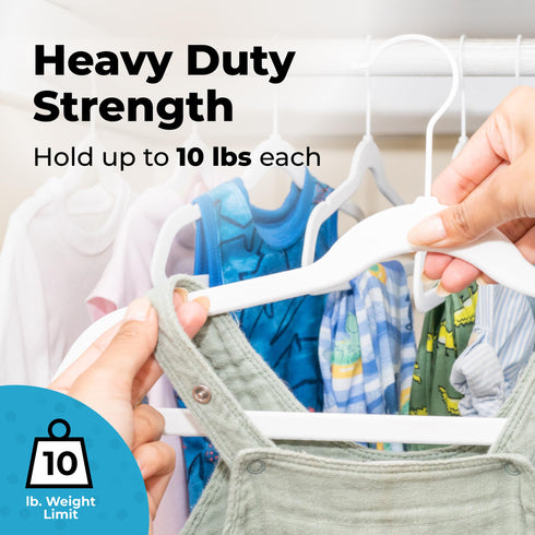 Kid's Velvet Felt Non Slip Clothing Hangers - 50 Pack