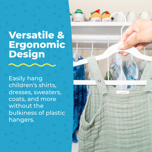 Kid's Velvet Felt Non Slip Clothing Hangers - 50 Pack