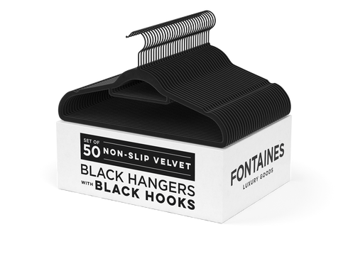 Velvet Felt Non Slip Clothing Hangers - 50 Pack