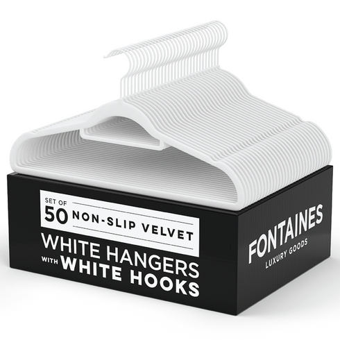 Velvet Felt Non Slip Clothing Hangers - 50 Pack