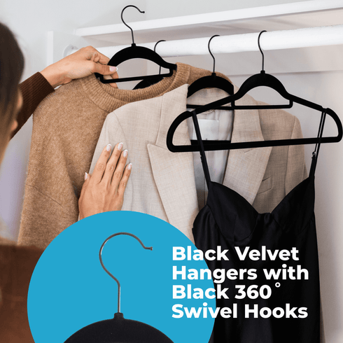 Velvet Felt Non Slip Clothing Hangers - 50 Pack